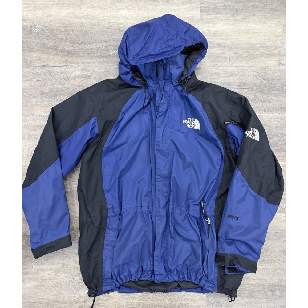 Vintage 90s The North Face Gore-Tex Mountain Light Hooded Jacket Men XL Blue